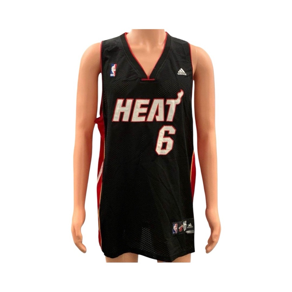 Adidas Miami Heat LeBron James #6 Jersey XL +2 Length NBA Authentics Black